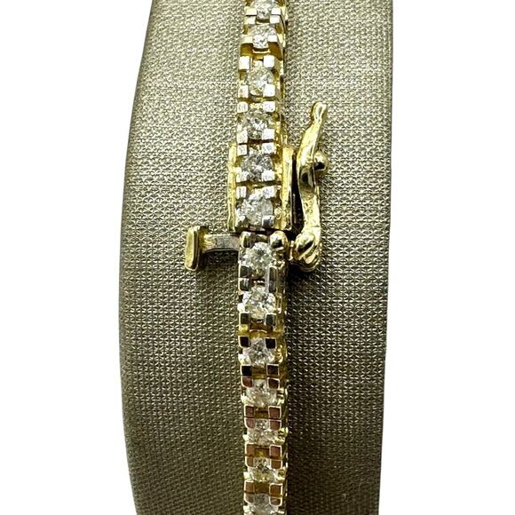 14K Yellow Gold 1.95cttw Diamond Tennis Bracelet JAGi Cert. (16023) - Picture 2 of 8